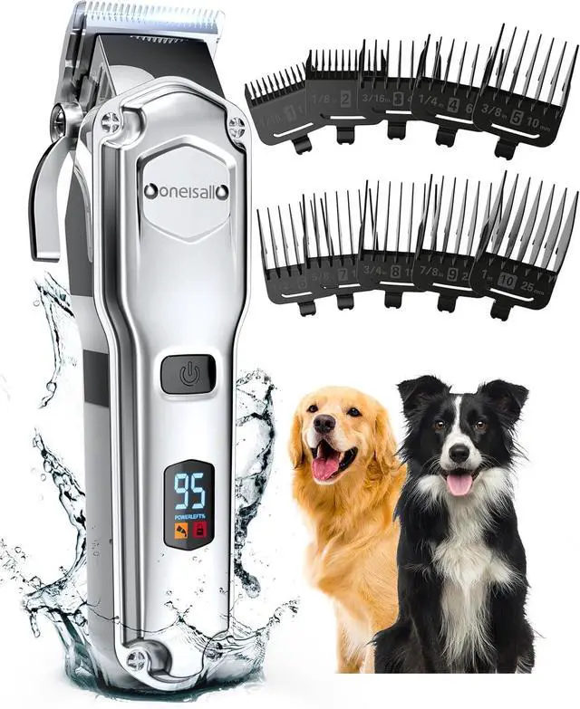 Main image of Dog Clippers for Grooming Thick Heavy Coats | Low Noise,Rechargeable Cordless,Detachable Stainless Steel Blade,IPX7 Waterproof,10 Guide Combs,for Thick/Double/Curly Hair