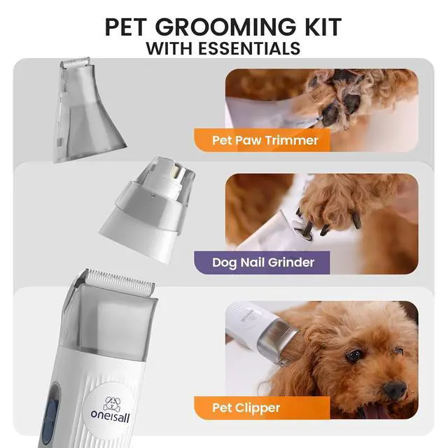 Alt view image 4 of 7 - Dog Grooming Vacuum with Clipper & Nail Grinder&Trimmer | 7 Pet Grooming Tools, Deshedding Brush, Removes Shedding Hair, Pet Home Cleaning,1.5L Dust Cup, Purple Available