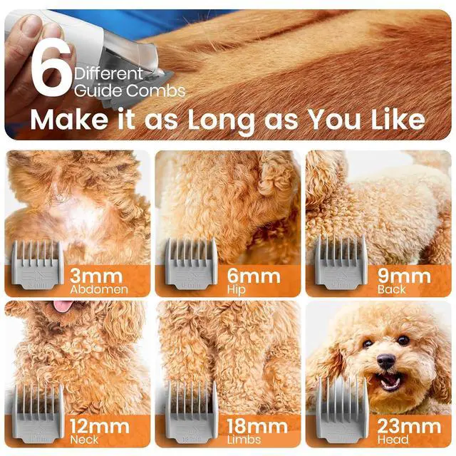 Alt view image 5 of 7 - Dog Grooming Vacuum with Clipper & Nail Grinder&Trimmer | 7 Pet Grooming Tools, Deshedding Brush, Removes Shedding Hair, Pet Home Cleaning,1.5L Dust Cup, Purple Available