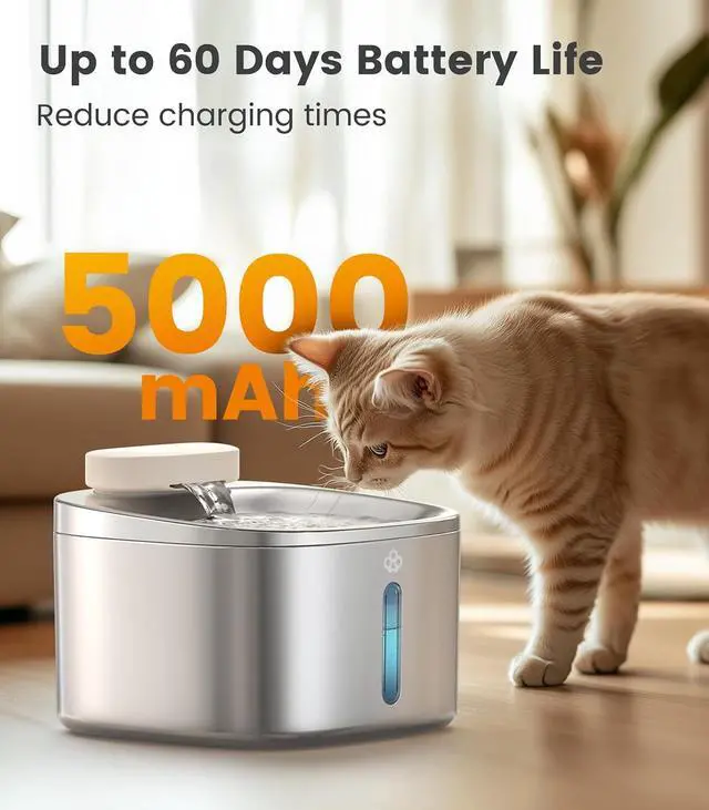 Alt view image 2 of 5 - Battery Module and Control Panel for PW04 3.5L Smart Cordless Cat Water Fountain (for Model PW04)