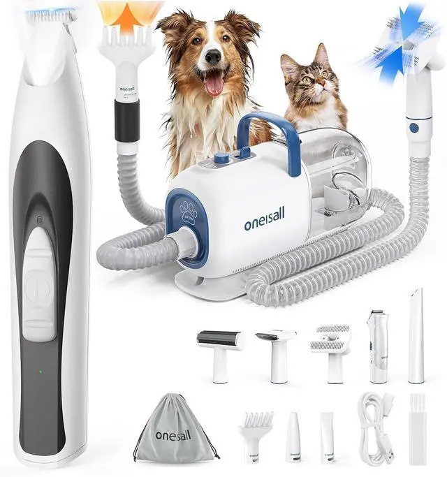 Main image of Dog Vacuum & Dryer for Shedding Grooming, Low-Noise Dog Paw Trimmer with LED Light, Paw Trimmer for Dogs 0.8inch/20mm Wide Blade