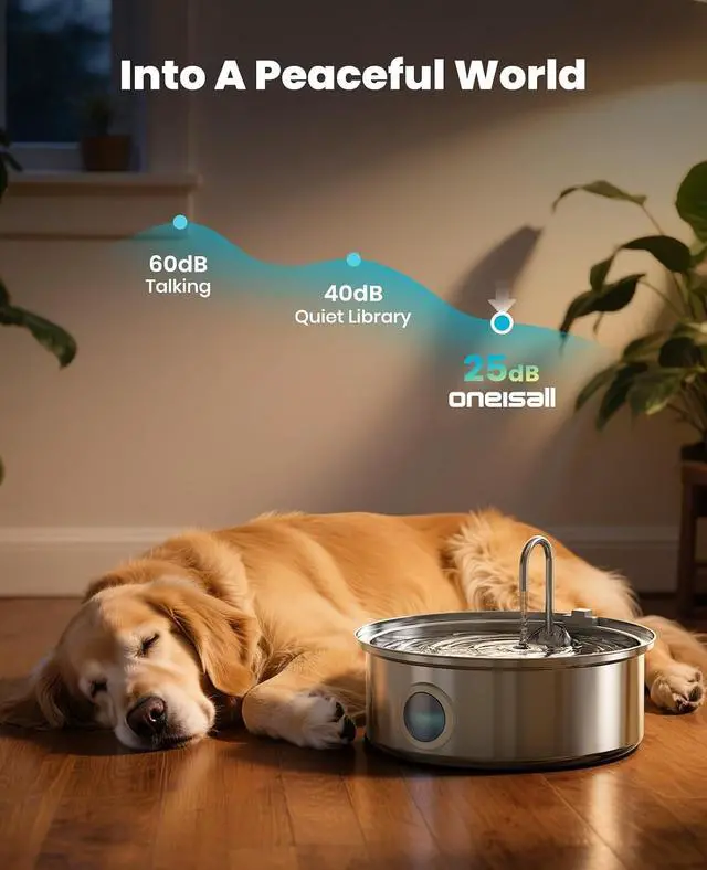 Alt view image 6 of 7 - Pet Water Fountain Set, 2.2L Wireless Cat Water Fountain & 7L Large Dog Water Fountain