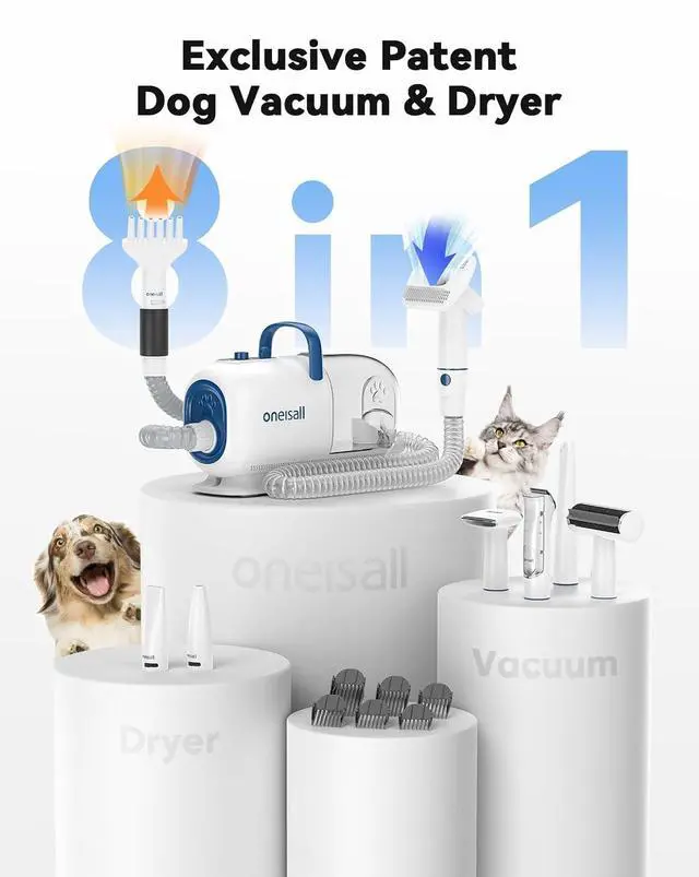 Alt view image 4 of 7 - BM1 Dog Vacuum & Dryer and K52NTS Dog Grooming Clippers for Thick Heavy Coats