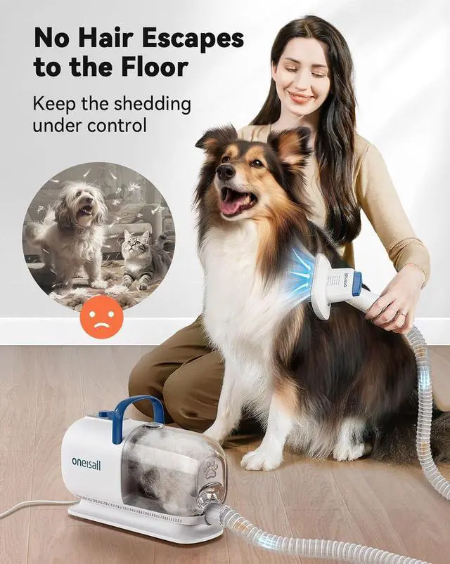 Alt view image 6 of 7 - BM1 Dog Vacuum & Dryer and K52NTS Dog Grooming Clippers for Thick Heavy Coats