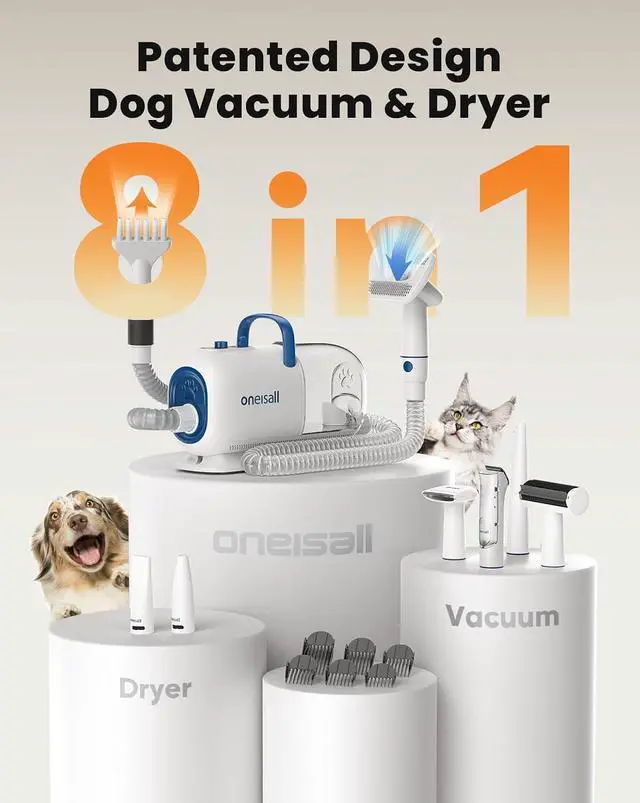 Alt view image 4 of 7 - Dog Vacuum & Dryer for Shedding Grooming and 2-Speed Dog Paw Trimmer