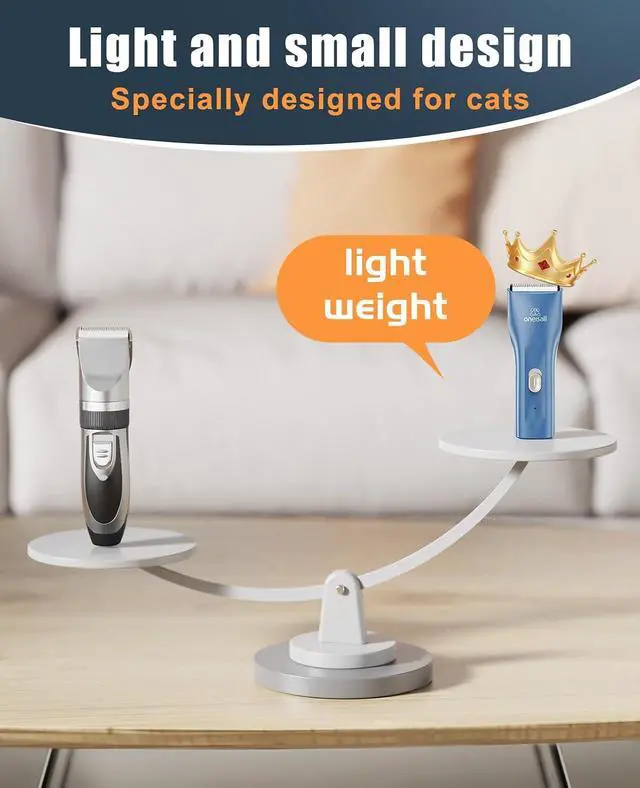 Alt view image 7 of 7 - Pet Clippers for Cat Matted Hair, Quiet Pet Shaver for Cats | Waterproof Cordless Cat Clippers for Matted Long Hair with Storage Bag,Lightweight and Easy to Use for Cat, Pet, Small Dog