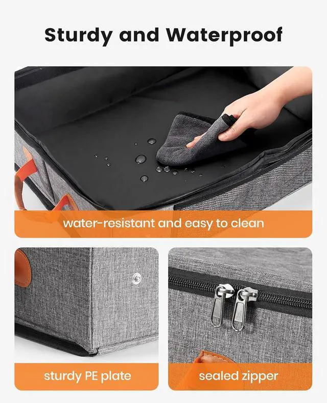 Alt view image 6 of 6 - Portable Cat Litter Box for Travel, Foldable Litter Box with Lid for Car Travel and Hotle Stays, Waterproof and Easy Clean