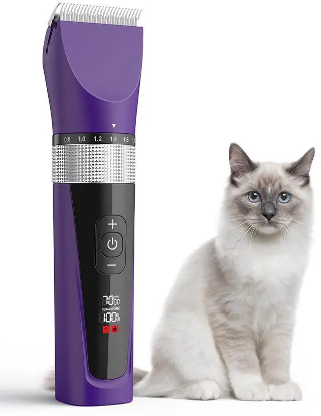 Main image of Cat Clippers for Matted Hair, 5-Speed Quiet Cat Grooming kit | Waterproof, 49dB Low Noise, 120min Long Battery Life LCD Display,4 Guards With Comb and Scissor,For Long Thick Matted Hair