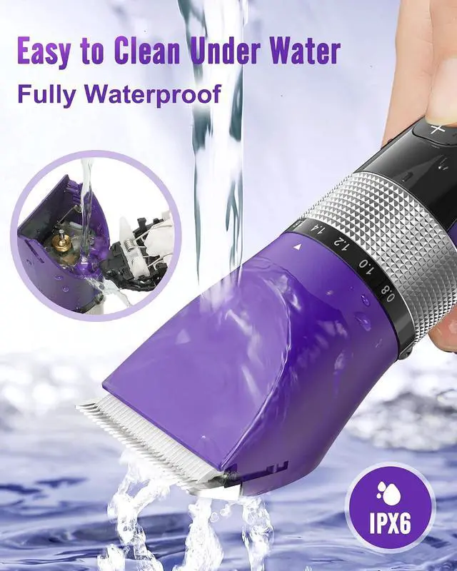 Alt view image 5 of 7 - Cat Clippers for Matted Hair, 5-Speed Quiet Cat Grooming kit | Waterproof, 49dB Low Noise, 120min Long Battery Life LCD Display,4 Guards With Comb and Scissor,For Long Thick Matted Hair