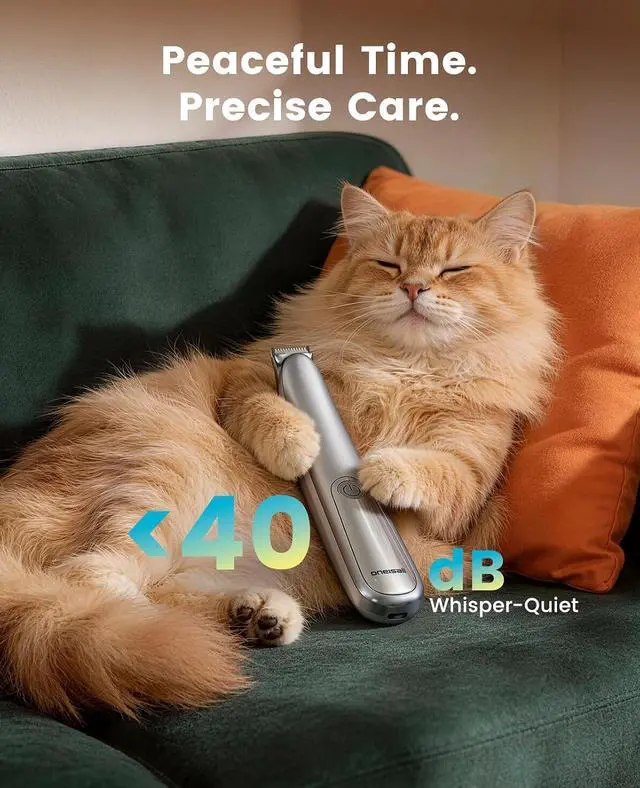 Alt view image 6 of 7 - Dog Paw Trimmer with LED Light & Skin-Friendly Curved Blade | Low Noise Paw Clippers, 2-Speed 6500 RPM for Dogs & Cats, Cordless, Between Toes & Sensitive Areas