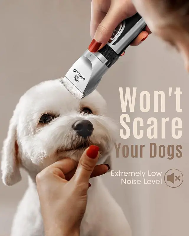 Alt view image 2 of 7 - Dog Clipper for Small and Large Dogs Cats Silver | 2-Speed,Low Noise Quiet,Cordless,Rechargeable Fast Charge,Battery Level Display,Detachable,Waterproof, Model X2, Silver