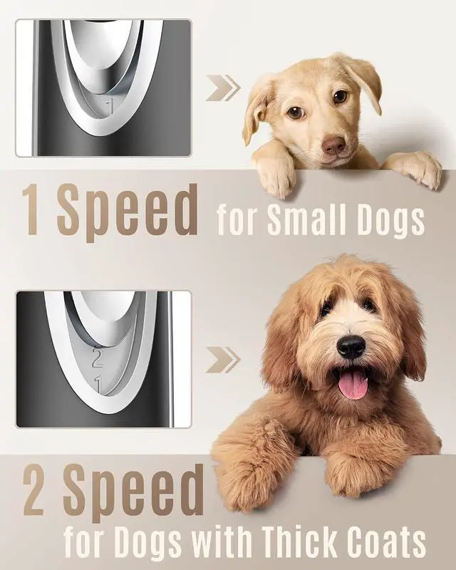 Alt view image 5 of 7 - Dog Clipper for Small and Large Dogs Cats Silver | 2-Speed,Low Noise Quiet,Cordless,Rechargeable Fast Charge,Battery Level Display,Detachable,Waterproof, Model X2, Silver