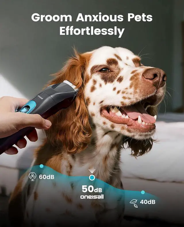 Alt view image 3 of 7 - Professional 4-in-1 Dog Grooming Kit with LED Light | Quiet Clippers & Nail Grinder, Cordless, 3.7 hrs Runtime, LED Display, Safe for Paws, Face, Ears & Body