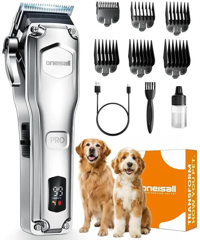 Main image of PC18 Dog Clippers for Grooming for Thick Coat | 6800 RPM High-Speed, Detachable Stainless Steel Blades,4 hours of battery life, Dog Shaver for Thick/Matted/Knotted/Hair