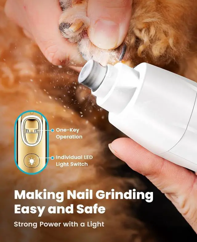 Alt view image 3 of 7 - Quiet 4-in-1 Dog Grooming Kit with LED Light | Storage Bag, Clippers & Nail Grinder, Cordless, 3.7 hrs Runtime, LED Display, Safe for Paw, Nail, Face, Ears, Legs, Body