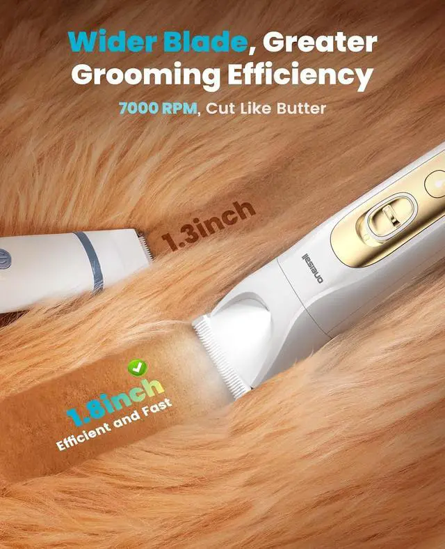 Alt view image 5 of 7 - Quiet 4-in-1 Dog Grooming Kit with LED Light | Storage Bag, Clippers & Nail Grinder, Cordless, 3.7 hrs Runtime, LED Display, Safe for Paw, Nail, Face, Ears, Legs, Body