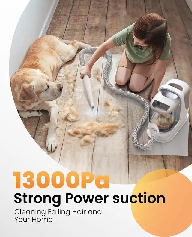 Alt view image 6 of 7 - Dog Grooming Vacuum Kits with Clipper | Exatra Large 3L Dust Cup,13KPa 3 Suction,Clipper,Nail Grinder & Shedding Brush 7 in 1 Grooming Kits,Low Noise,BM3