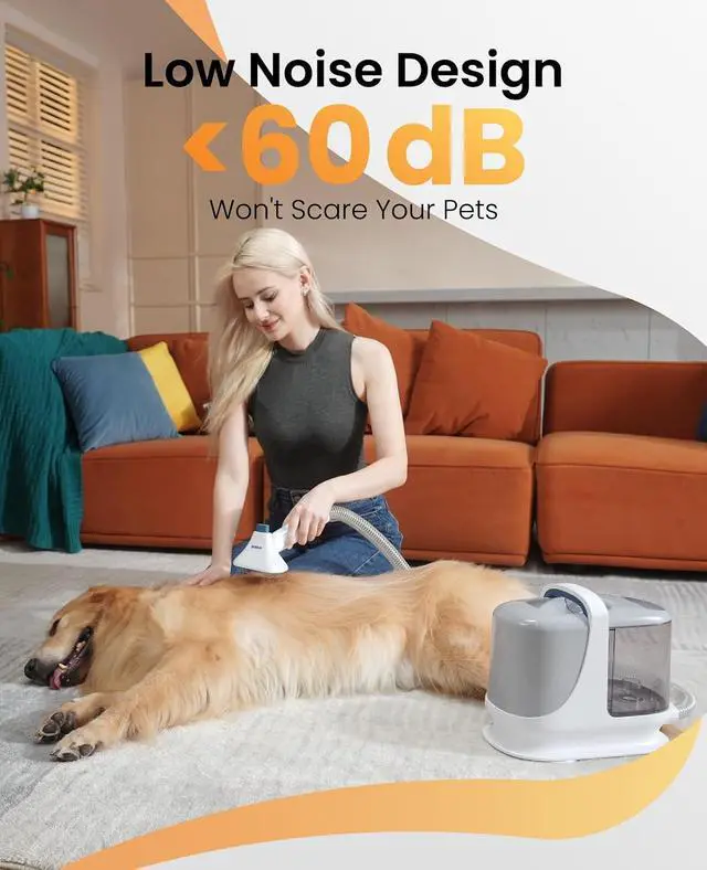 Alt view image 5 of 7 - Dog Grooming Vacuum Kits with Clipper | Exatra Large 3L Dust Cup,13KPa 3 Suction,Clipper,Nail Grinder & Shedding Brush 7 in 1 Grooming Kits,Low Noise,BM3