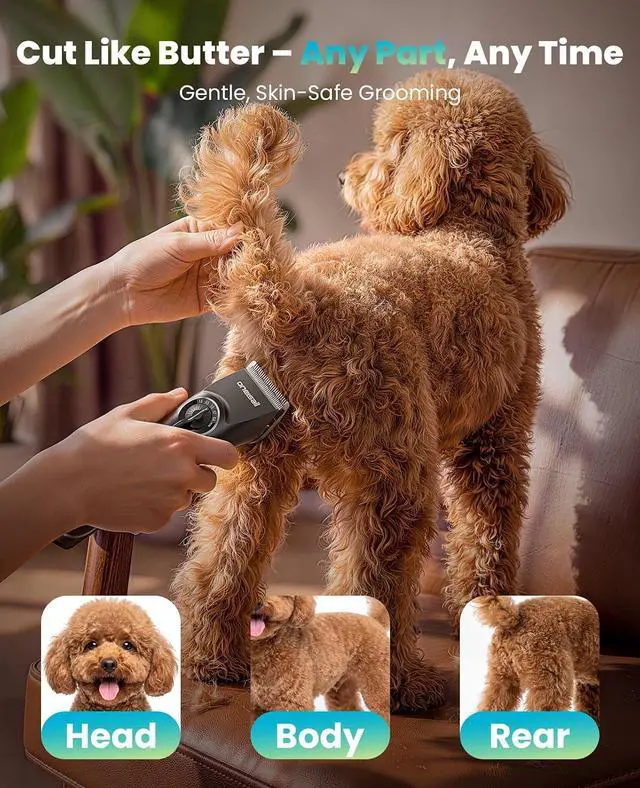 Alt view image 3 of 7 - Dog Clippers for Grooming Thick Heavy Coats | Low Noise,5 Blade Lengths,Detachable Blade,Fits Wahl's 3379,3332-3339 Metal Guards,Long Battery Life,High-Speed,4 Guide Combs