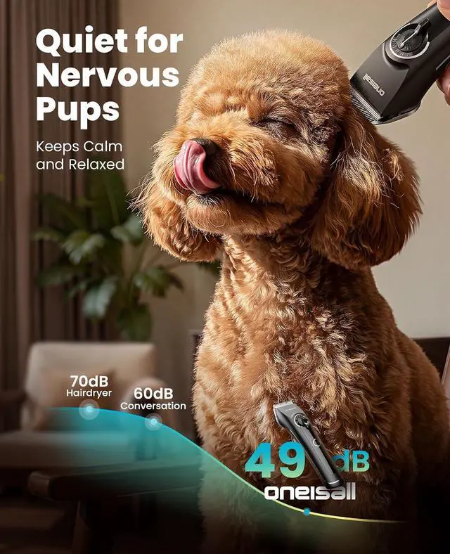 Alt view image 4 of 7 - Dog Clippers for Grooming Thick Heavy Coats | Low Noise,5 Blade Lengths,Detachable Blade,Fits Wahl's 3379,3332-3339 Metal Guards,Long Battery Life,High-Speed,4 Guide Combs