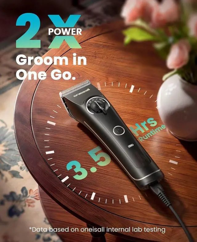 Alt view image 6 of 7 - Dog Clippers for Grooming Thick Heavy Coats | Low Noise,5 Blade Lengths,Detachable Blade,Fits Wahl's 3379,3332-3339 Metal Guards,Long Battery Life,High-Speed,4 Guide Combs