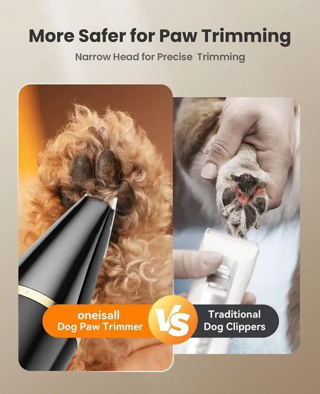 Alt view image 7 of 7 - 2-Speed Cat Clippers Double Blade Face Paw Trimmer Low Noise | Double Blades for Precise Trim. 2-Speed Control. Under 50dB Quiet. Mini Size for Paws, Face, Ears. USB Rechargeable.