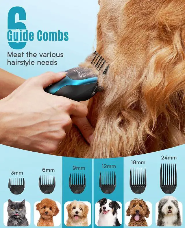 Alt view image 2 of 3 - Replacment Guide Combs for DTJ-001, 6 Pcs, 3 mm/6 mm/9 mm/12 mm/18 mm/24 mm