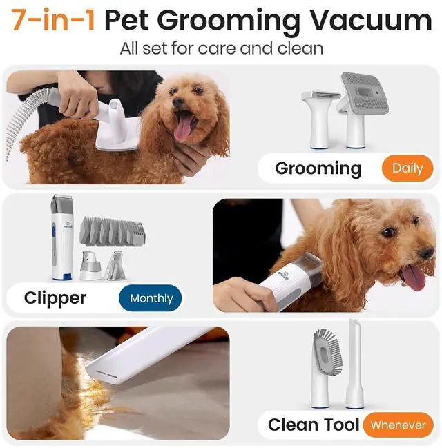 Alt view image 2 of 7 - Dog Grooming Vacuum Low-Noise Dog Paw Trimmer with LED Light
