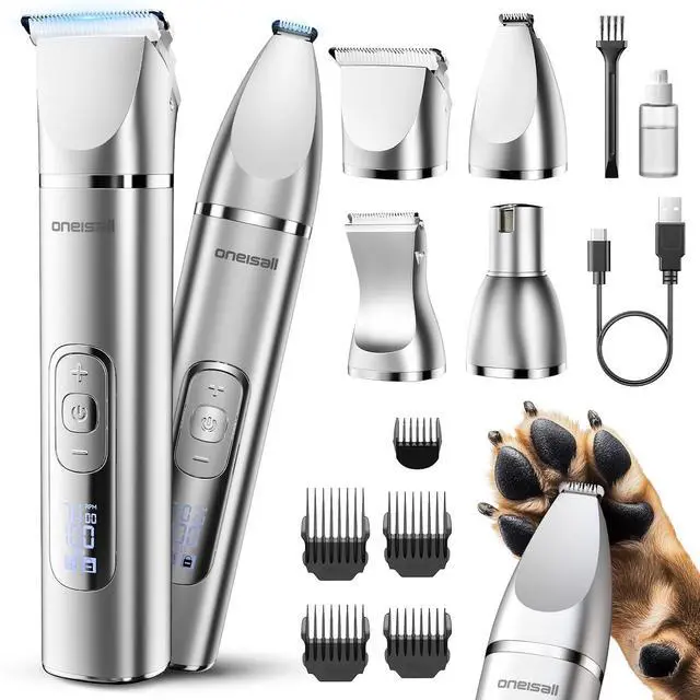 Alt view image 2 of 7 - 4 in 1 Dog Grooming Kit with LCD Display and Dog Grooming Clippers for Thick Heavy Coats