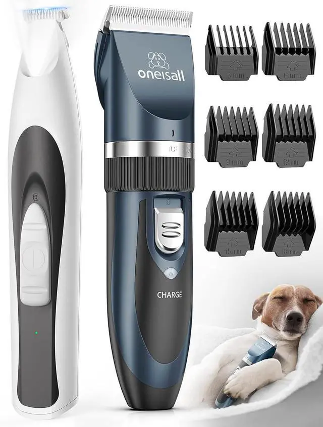 Main image of Dog Clipper Low Noise, Low Noise Dog Paw Trimmer with LED Light, Paw Trimmer for Dogs 0.8inch Widen Blade, 35dB Cordless