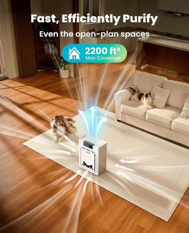 Alt view image 3 of 7 - PP02 Pet Air Purifiers Dog Grooming Vacuum