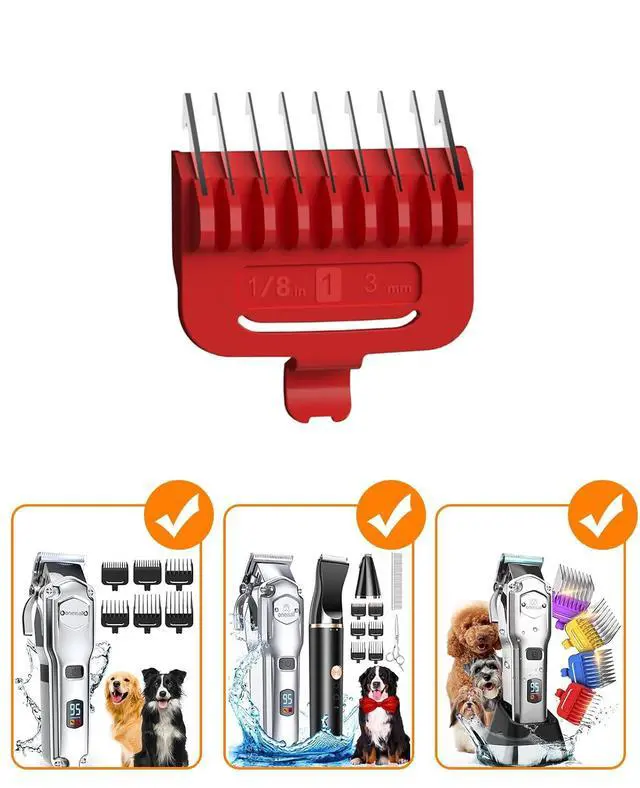 Alt view image 2 of 3 - 3mm red Metal Combs for Dog Clippers