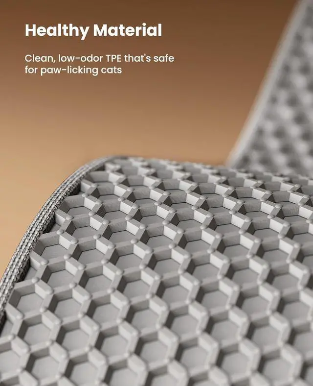 Alt view image 4 of 5 - Cat Litter Mat for Ease S1 Automatic Litter Box, Waterproof Urine-Proof Trapping Mat 1 Pack (Gray, 23.6x17.7 Inch)