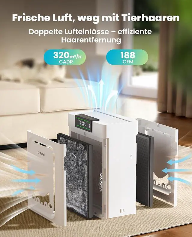 Alt view image 2 of 7 - Air Purifiers for Home Pets with 2 Pack Filters