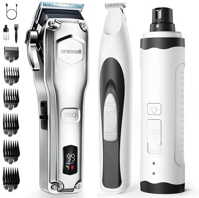 Main image of Dog Clippers for Grooming Thick Hair, Quiet Dog Nail Grinder Paw Trimmer with 2 LED Lights