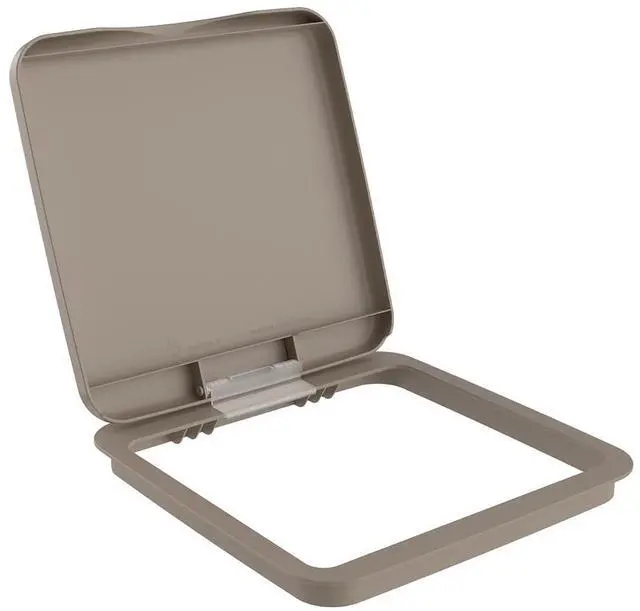 Main image of Rev-A-Shelf 27 Qt Under Sink Garbage Can Lid for Kitchen and Bathroom Cabinet, Replacement Plastic Trash Bin Lid Only, Champagne, RV-1024-LID-12-1