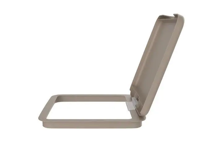 Alt view image 6 of 7 - Rev-A-Shelf 27 Qt Under Sink Garbage Can Lid for Kitchen and Bathroom Cabinet, Replacement Plastic Trash Bin Lid Only, Champagne, RV-1024-LID-12-1