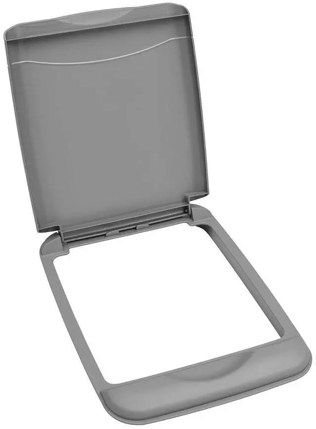 Main image of Rev-A-Shelf 35 Qt Under Sink Garbage Can Lid for Base Kitchen and Bathroom Cabinet, Replacement Plastic Trash Bin Lid Only, Silver, RV-35-LID-17-1
