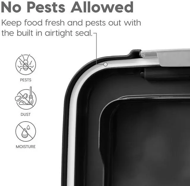 Alt view image 4 of 6 - IRIS USA Dog Food Storage Container, Airtight, 30 lb Capacity, Wheels | Airtight seal keeps kibble, bird seed, and pet food fresh while wheels provide easy mobility around the home.