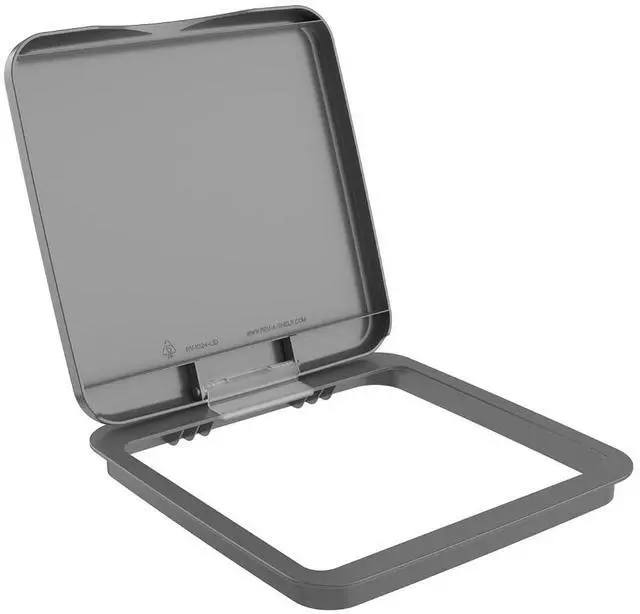 Main image of Rev-A-Shelf 27 Qt Under Sink Garbage Can Lid for Kitchen and Bathroom Cabinet, Replacement Trash Bin Lid Only, Metallic Silver, RV-1024-LID-17-1