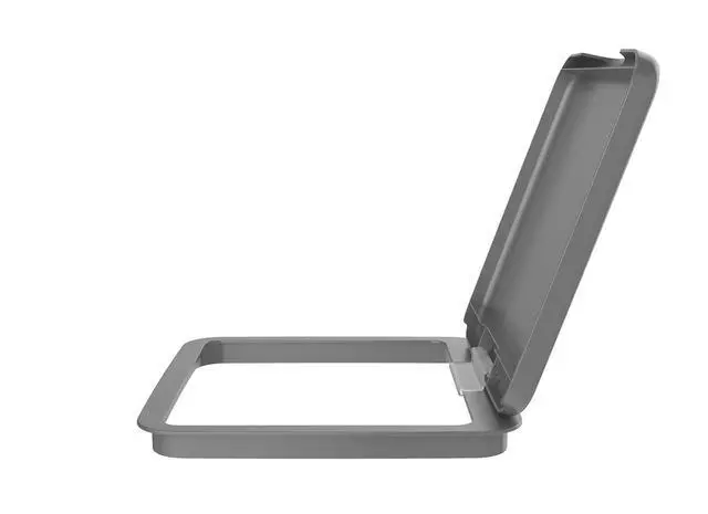 Alt view image 6 of 7 - Rev-A-Shelf 27 Qt Under Sink Garbage Can Lid for Kitchen and Bathroom Cabinet, Replacement Trash Bin Lid Only, Metallic Silver, RV-1024-LID-17-1