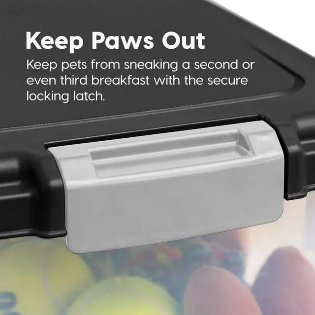 Alt view image 5 of 6 - IRIS USA Dog Food Storage Container, Airtight, 30 lb Capacity, Wheels | Airtight seal keeps kibble, bird seed, and pet food fresh while wheels provide easy mobility around the home.