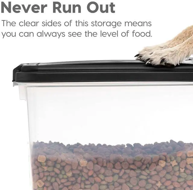 Alt view image 6 of 6 - IRIS USA Dog Food Storage Container, Airtight, 30 lb Capacity, Wheels | Airtight seal keeps kibble, bird seed, and pet food fresh while wheels provide easy mobility around the home.