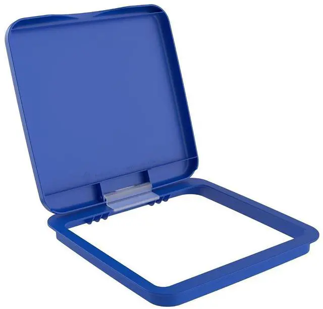 Main image of Rev-A-Shelf 27 Qt Under Sink Garbage Can Lid for Base Kitchen and Bathroom Cabinet, Replacement Plastic Trash Bin Lid Only, Blue, RV-1024-LID-22-1
