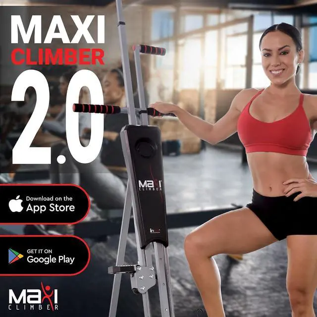 Alt view image 2 of 7 - MaxiClimber 2.0 Vertical Climber ERS (Elastic Resistance System) - Easy to Assemble, Folding Exercise Machine Combines Cardio & Strength Training for a Low Impact, Full Body Workout - Free Fitness App