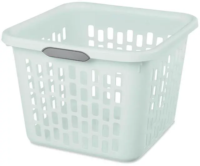 Main image of Sterilite Laundry Basket, Plastic Clothes Hamper, Large Square Bin with Comfort Grip Handles and Reinforced Rim, 1.5 Bushel Capacity, Mint, 18 Pack