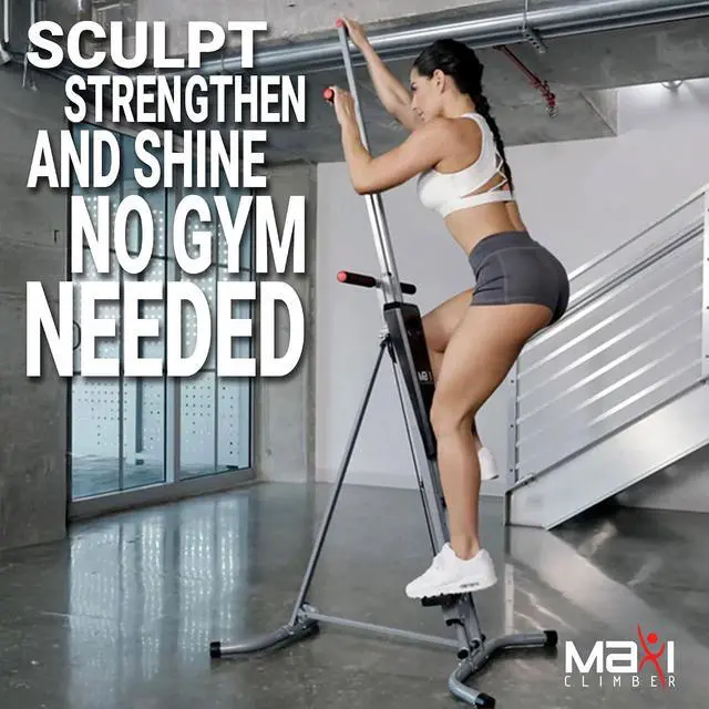 Alt view image 3 of 7 - MaxiClimber 2.0 Vertical Climber ERS (Elastic Resistance System) - Easy to Assemble, Folding Exercise Machine Combines Cardio & Strength Training for a Low Impact, Full Body Workout - Free Fitness App