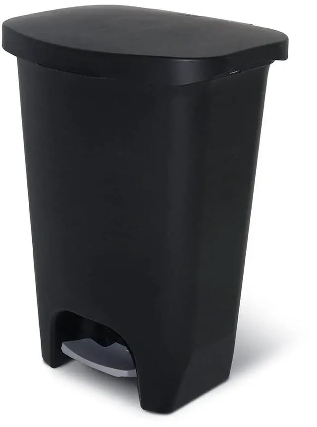 Main image of Glad Trash Can with Clorox Odor Protection | Plastic Bin, 13 Gal, Black | Kitchen Waste Bin | Hands Free with Step On Foot Pedal and Garbage Bag Rings
