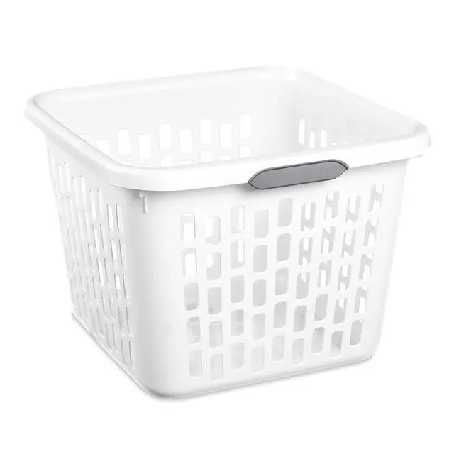 Alt view image 7 of 7 - Sterilite Square Laundry Basket, Plastic Clothes Hamper, 12 Pack | 1.5 Bushel Capacity, White, Large Bin with Comfort Grip Handles and Reinforced Rim