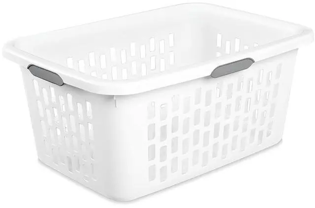 Main image of Sterilite Laundry Basket, Plastic Clothes Hamper, Large Rectangle Bin with Comfort Grip Handles and Reinforced Rim, 2 Bushel Capacity, White, 18 Pack